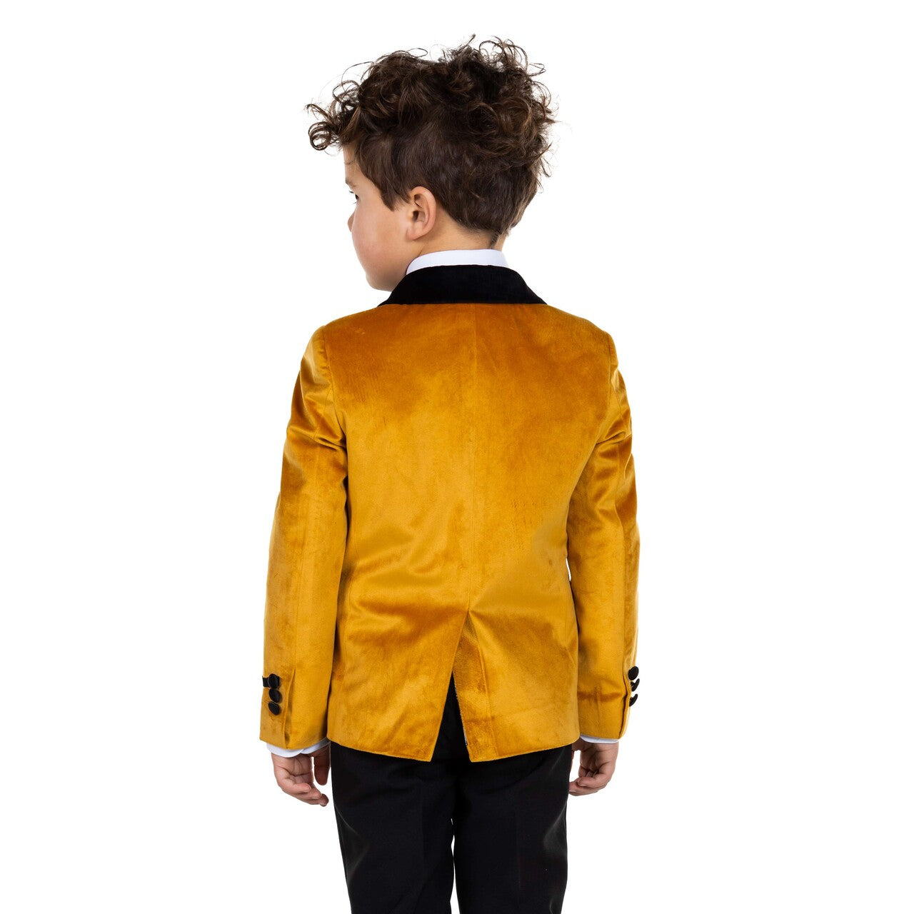 Op deze afbeelding zie je een Kostuums, van het merk Opposuits. Boys Dinner Jacket - Gold Jongen Kostuum
