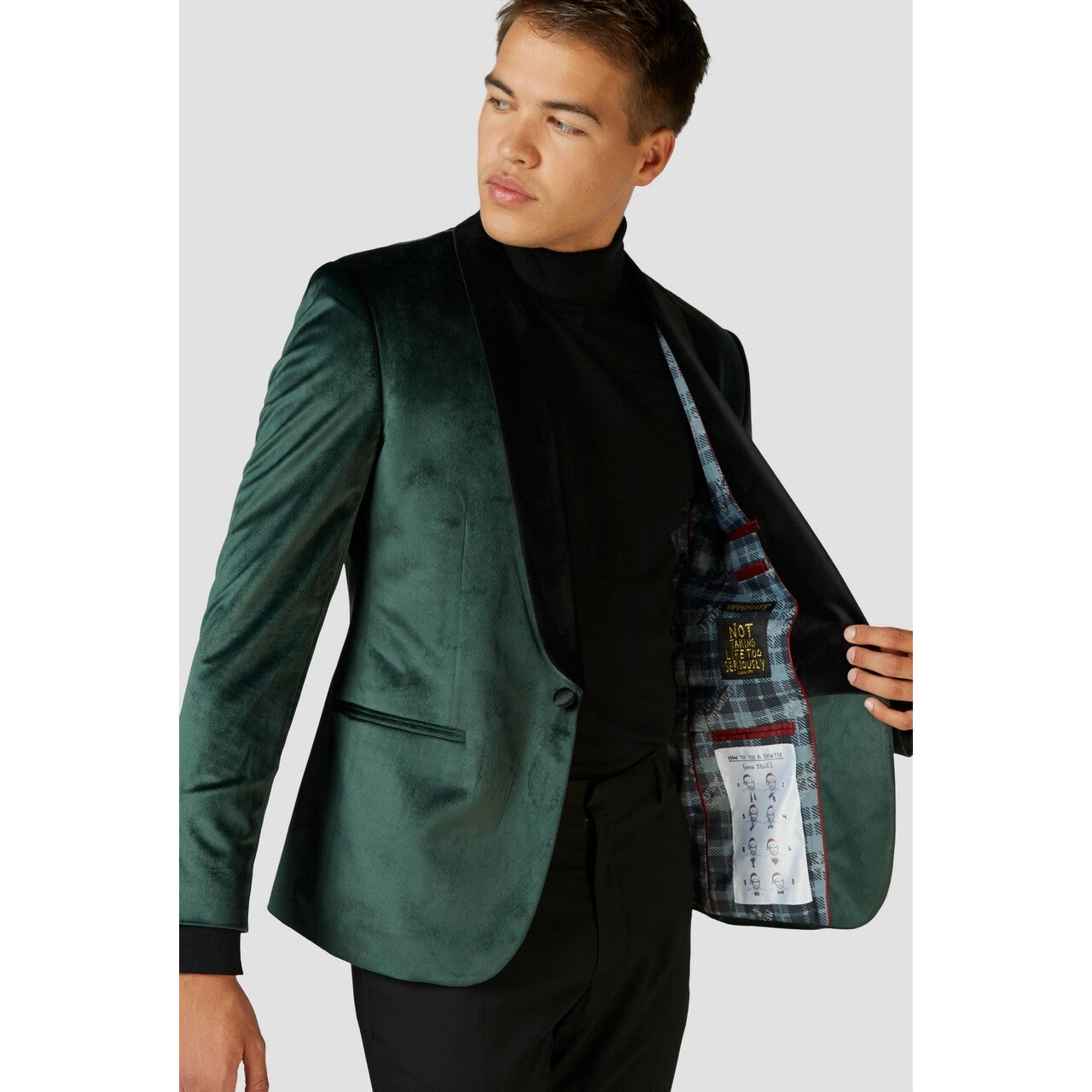 Op deze afbeelding zie je een Kostuums, van het merk Opposuits. Elegante Gala Jas Donkergroen Man