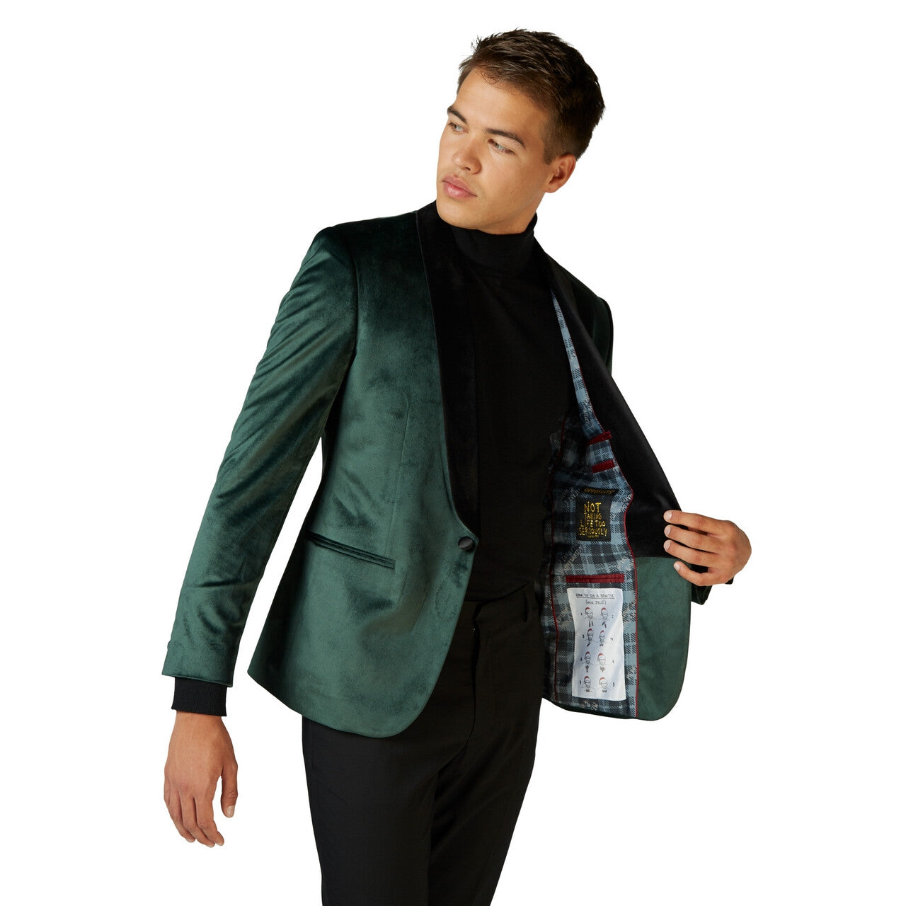 Op deze afbeelding zie je een Kostuums, van het merk Opposuits. Elegante Gala Jas Donkergroen Man