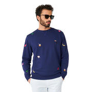Op deze afbeelding zie je een Kostuums, van het merk Opposuits. Zomeravond Iconen Trui Blauw Man