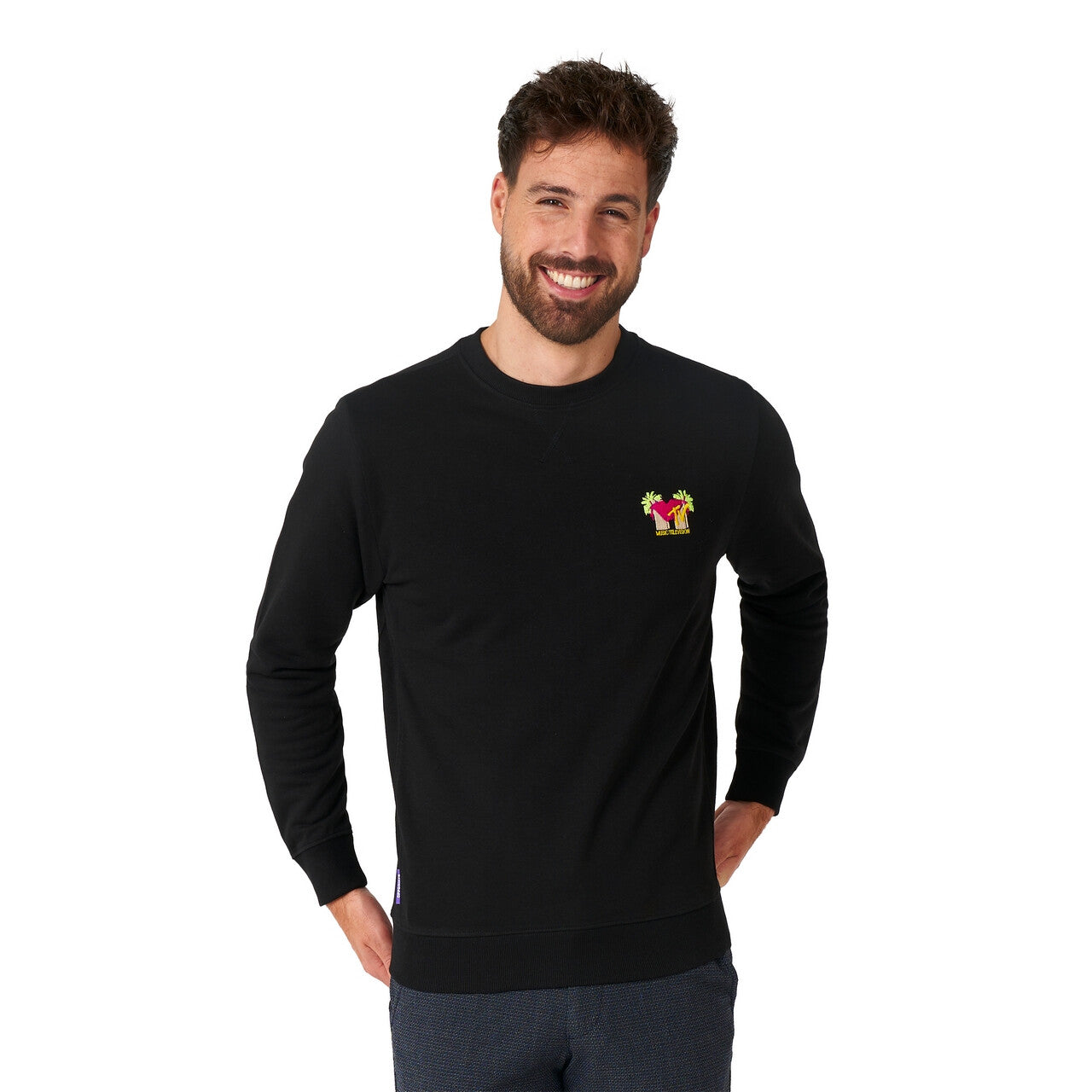 Op deze afbeelding zie je een Kostuums, van het merk Opposuits. Mtv Spring Break Trui Zwart Man