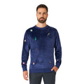 Weicher Blauer Foute Weihnachtspullover Herren