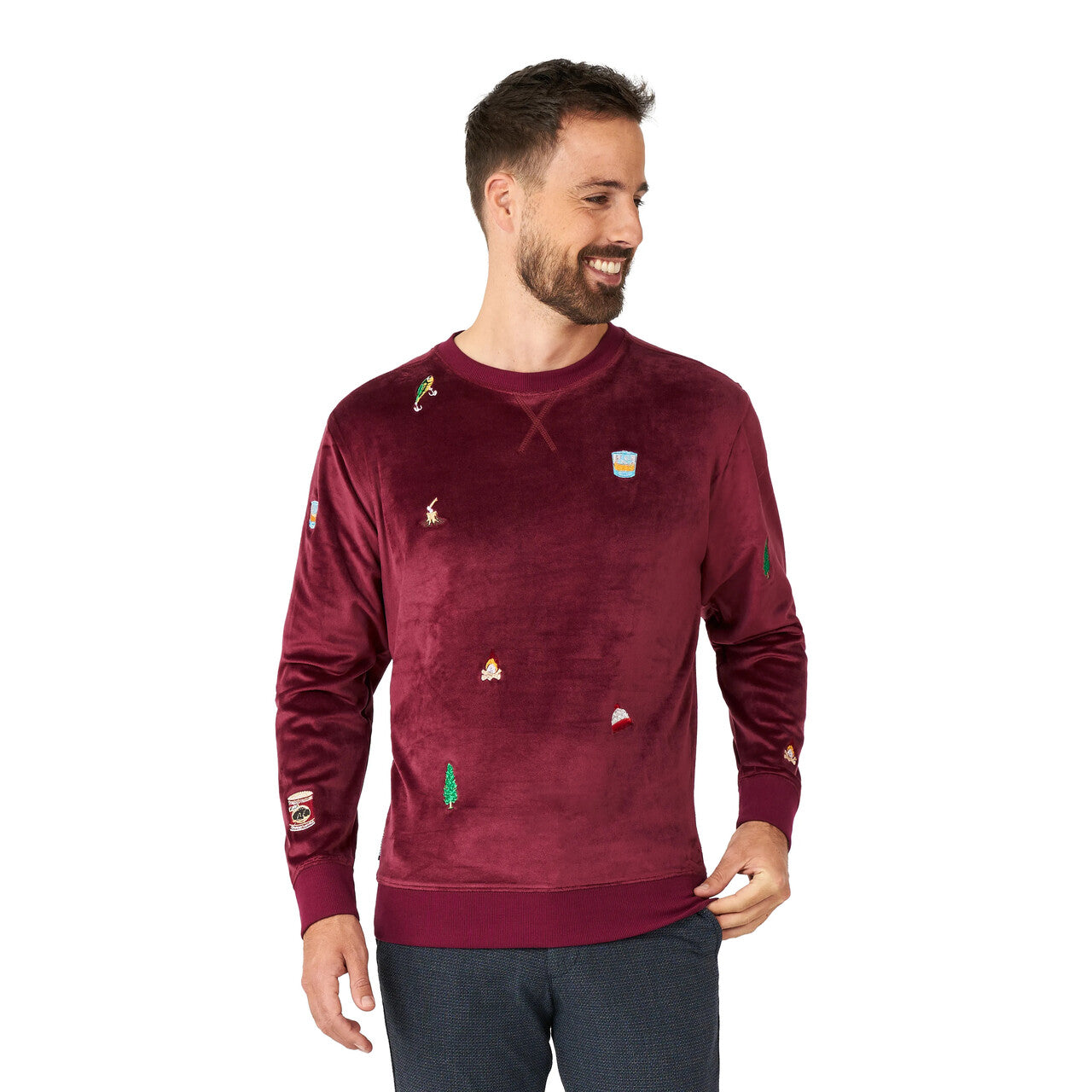 Op deze afbeelding zie je een Kostuums, van het merk Opposuits. Zachte Rode Foute Kersttrui Man