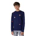 Teen Junges Ordentlicher Blauer Weihnachtspullover Jungen