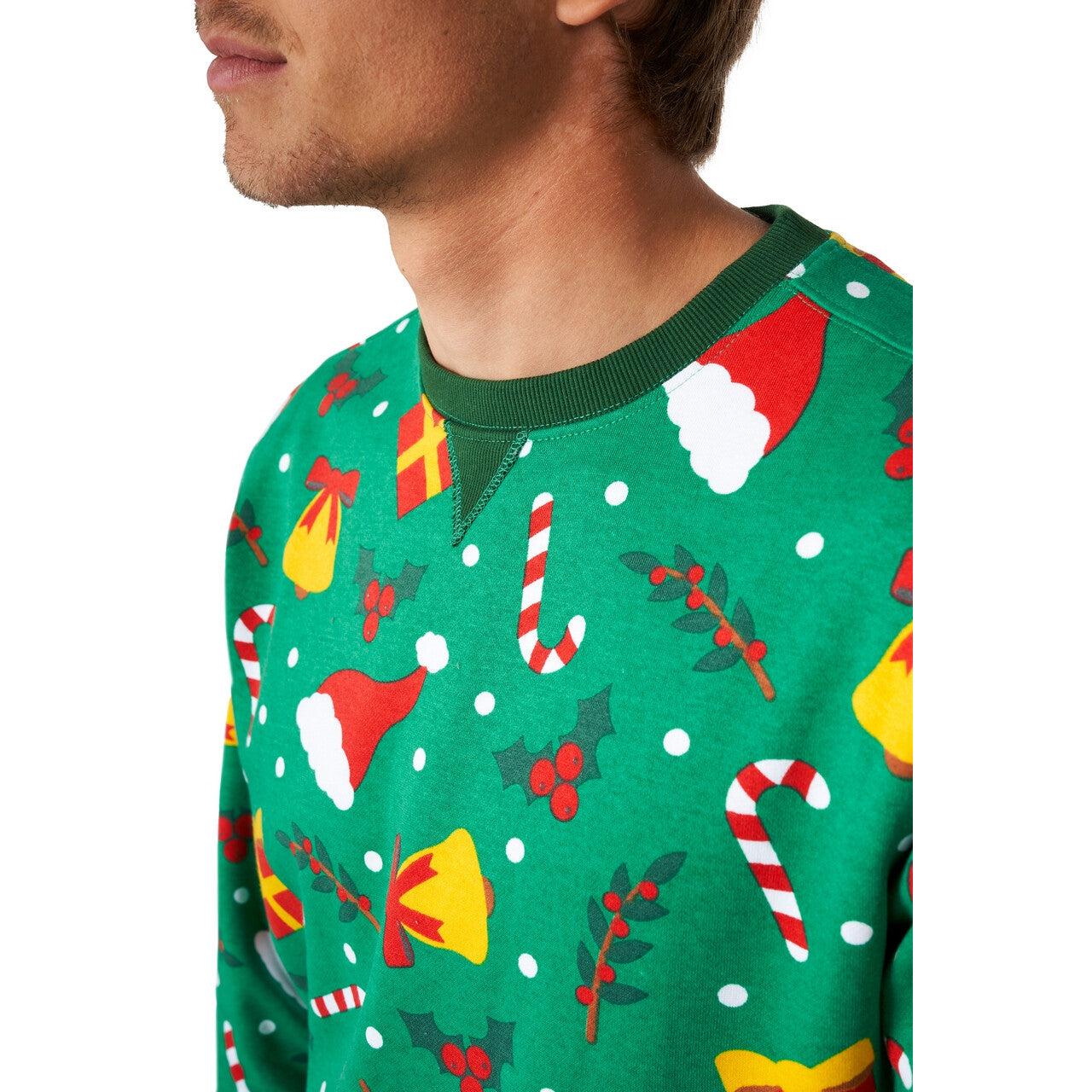 Op deze afbeelding zie je een Kostuums, van het merk Opposuits. Gezellige Xmas Spirit Trui Man
