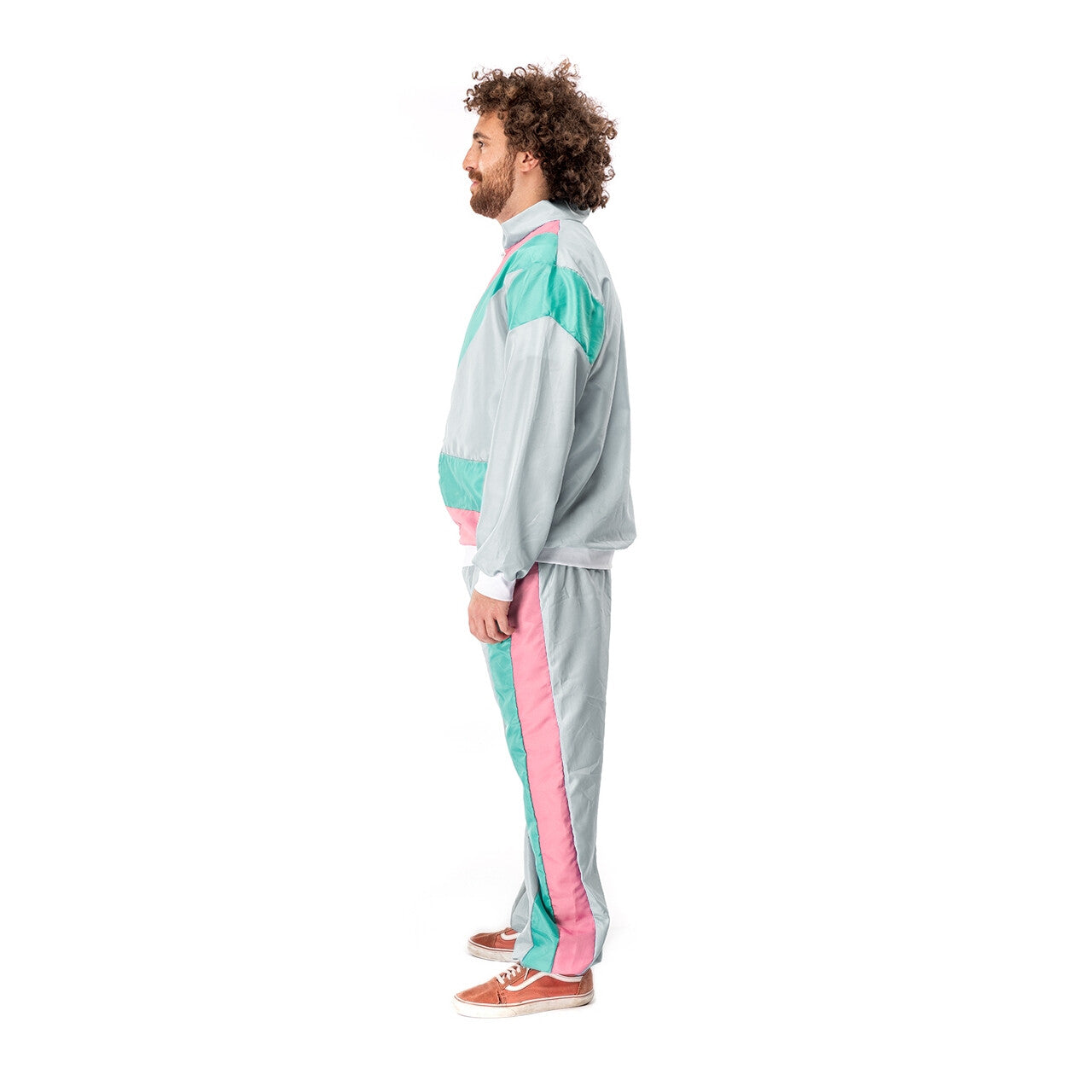 Op deze afbeelding zie je een Kostuums, van het merk Original Replicas. 80s Trainingspak Salmon Spritz Man Kostuum