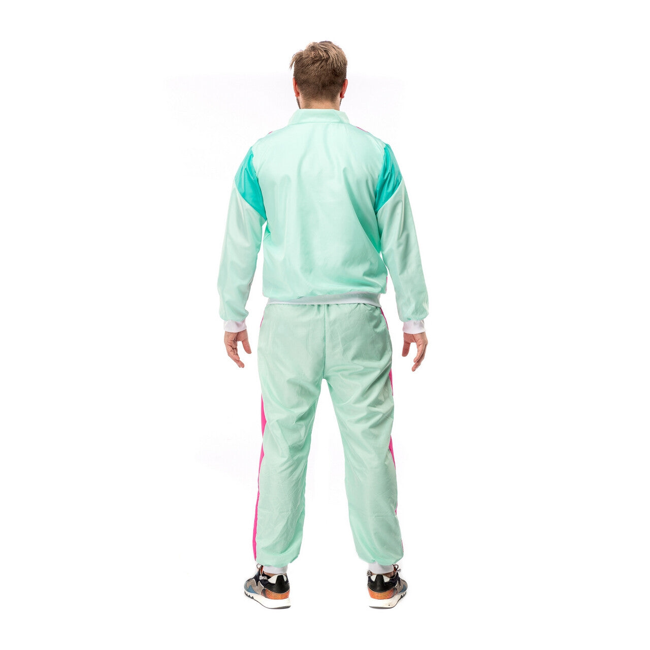 Op deze afbeelding zie je een Kostuums, van het merk Original Replicas. 80s Trainingspak Dancing David Man Kostuum
