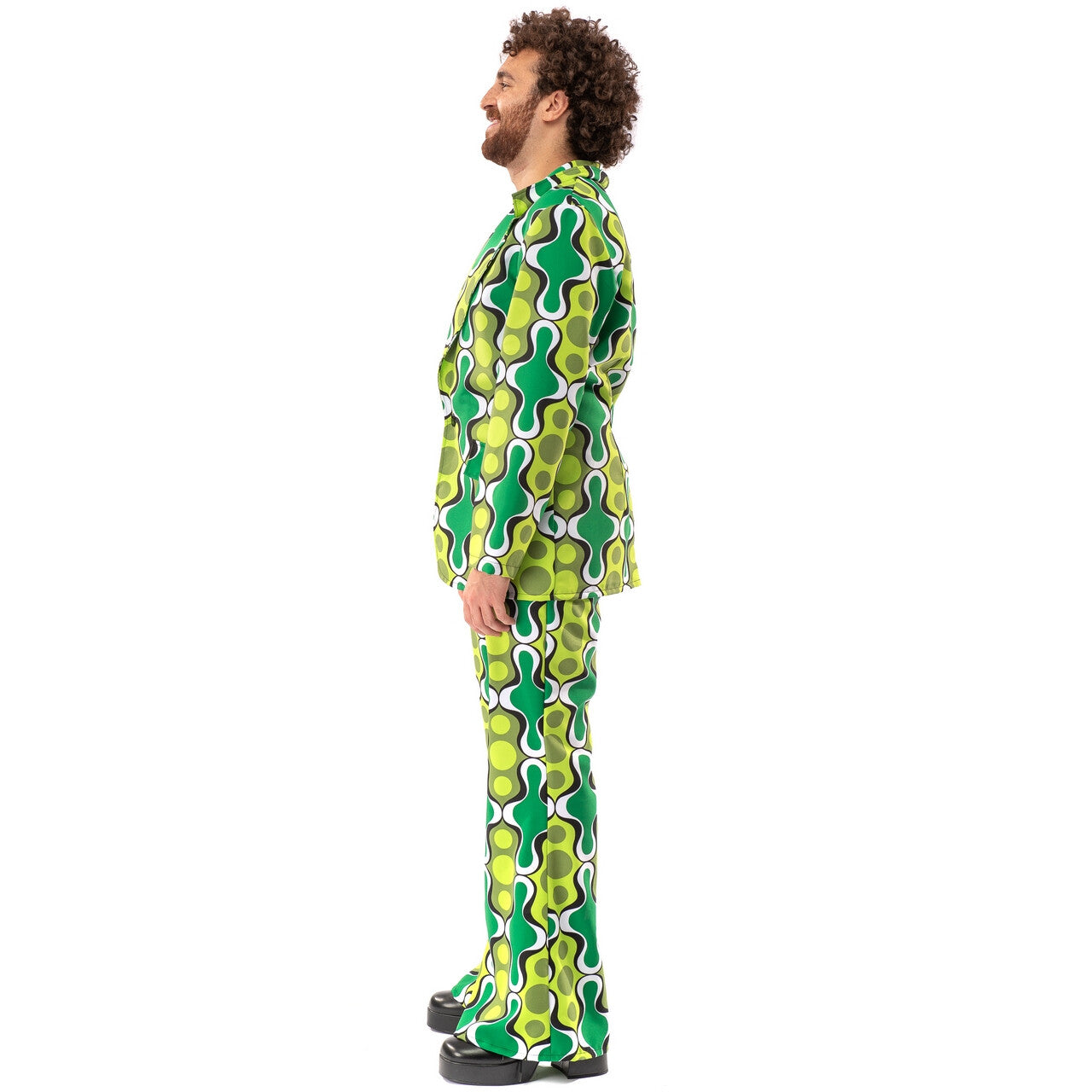 Op deze afbeelding zie je een Kostuums, van het merk Original Replicas. Jaren 70 Hippie Soul Disco 60s Ga Voor Groen Man Kostuum