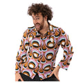 70er Jahre Hippie Soul Disco 60s Psychedelic Eyes Hemd Herren