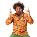 Retro 60er / 70er Hippie Soul Disco Orange Hemd Herren