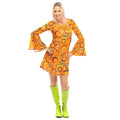 70er Jahre Hippie Soul Disco 60s Agent Orange Kleid Damen