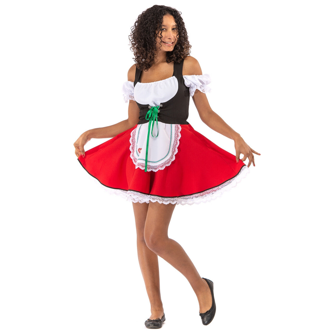 Op deze afbeelding zie je een Kostuums, van het merk Original Replicas. Korte Rode Sexy Beierse Mabel Dirndl Oktoberfest Bier Tirol Vrouw Kostuum