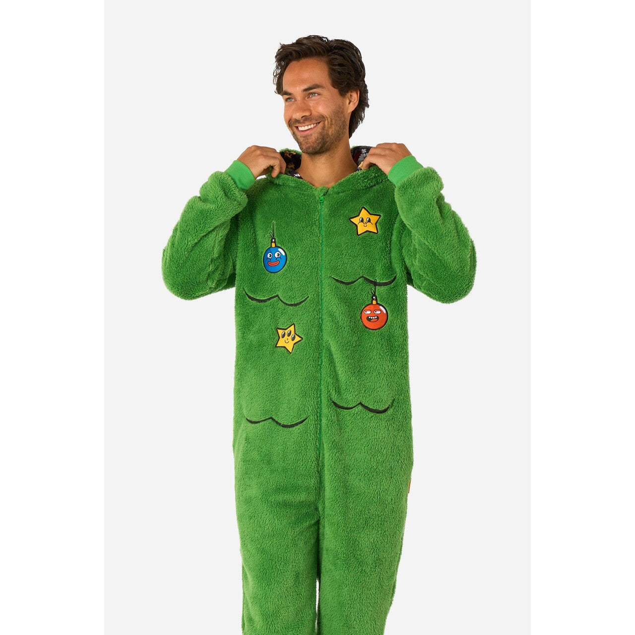 Op deze afbeelding zie je een Kostuums, van het merk Opposuits. Merry Jinglejoy - Tree Onesie Kostuum