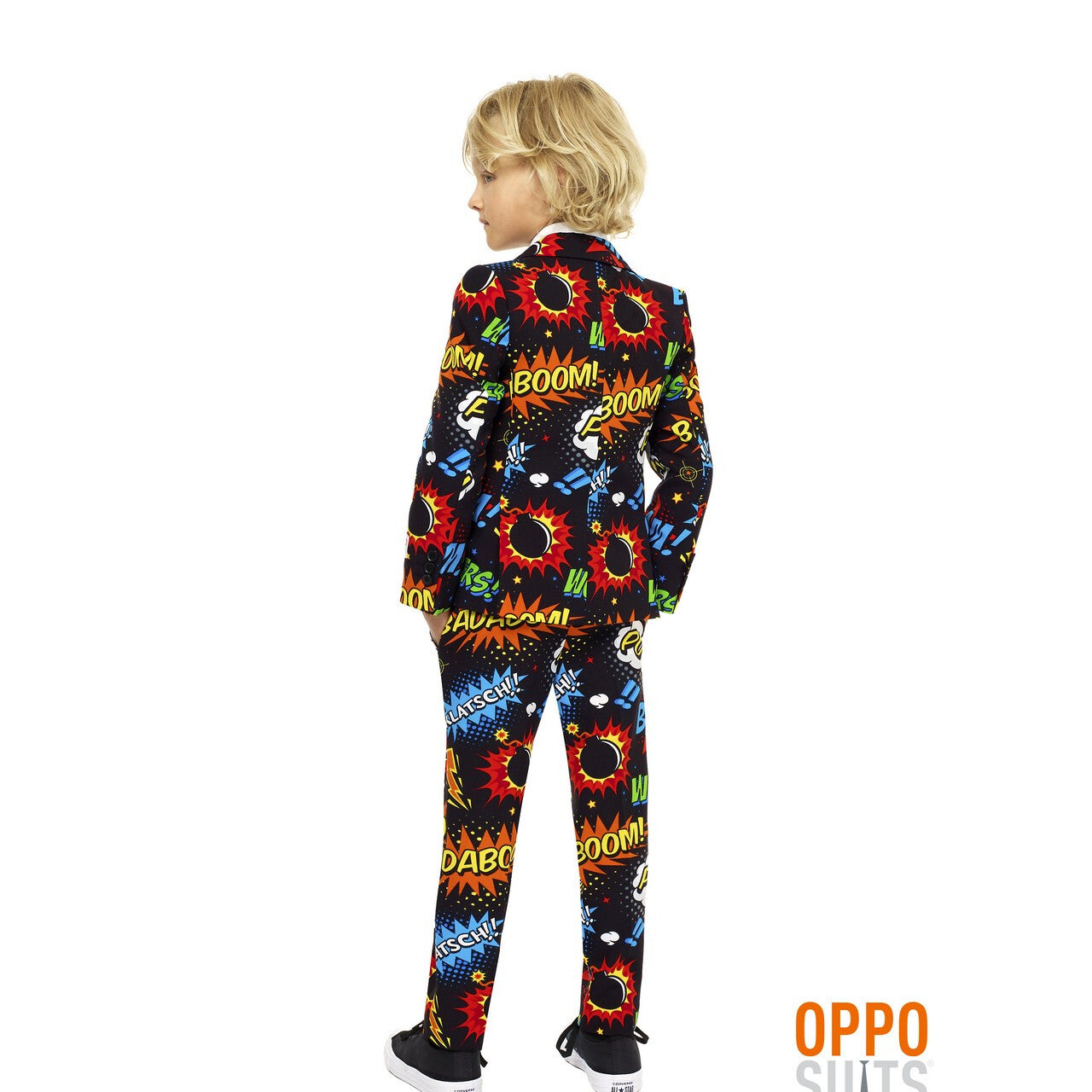 Op deze afbeelding zie je een Kostuums, van het merk Opposuits. Comic Badaboom Opposuit Jongen Kostuum