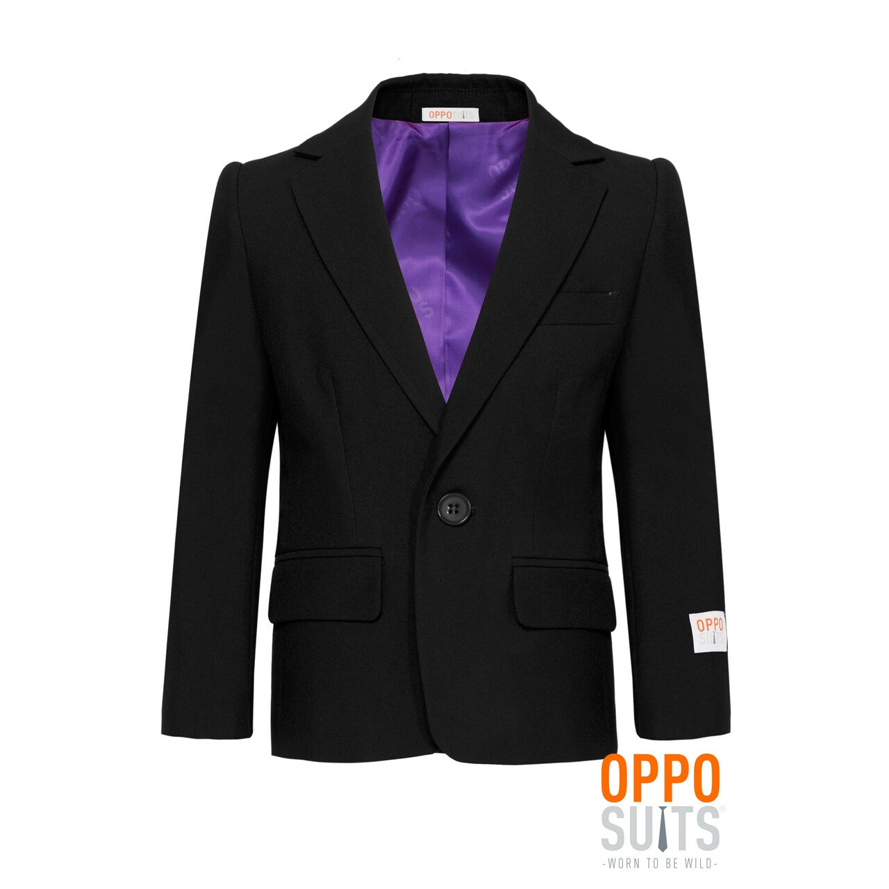 Op deze afbeelding zie je een Kostuums, van het merk Opposuits. Gitzwart Boys In Black Jongen Kostuum