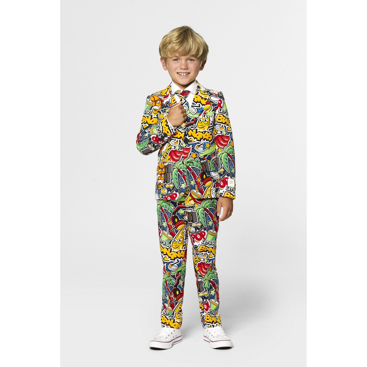 Op deze afbeelding zie je een Kostuums, van het merk Opposuits. Hippe Street Wise Stijl Jongen Kostuum