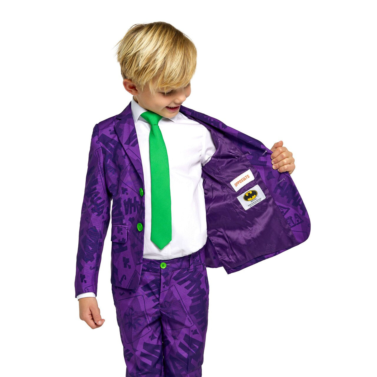 Op deze afbeelding zie je een Kostuums, van het merk Opposuits. Boys The Joker™ Jongen Kostuum
