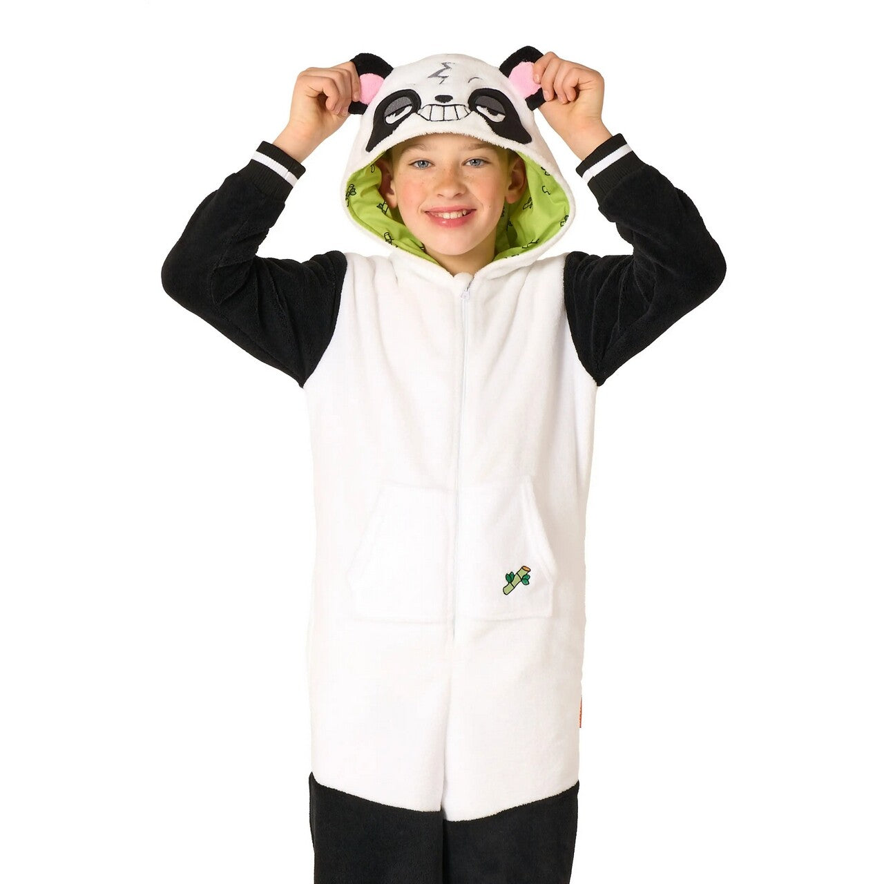 Op deze afbeelding zie je een Kostuums, van het merk Opposuits. Knullige En Ondeugende Panda Onesie Kind Kostuum