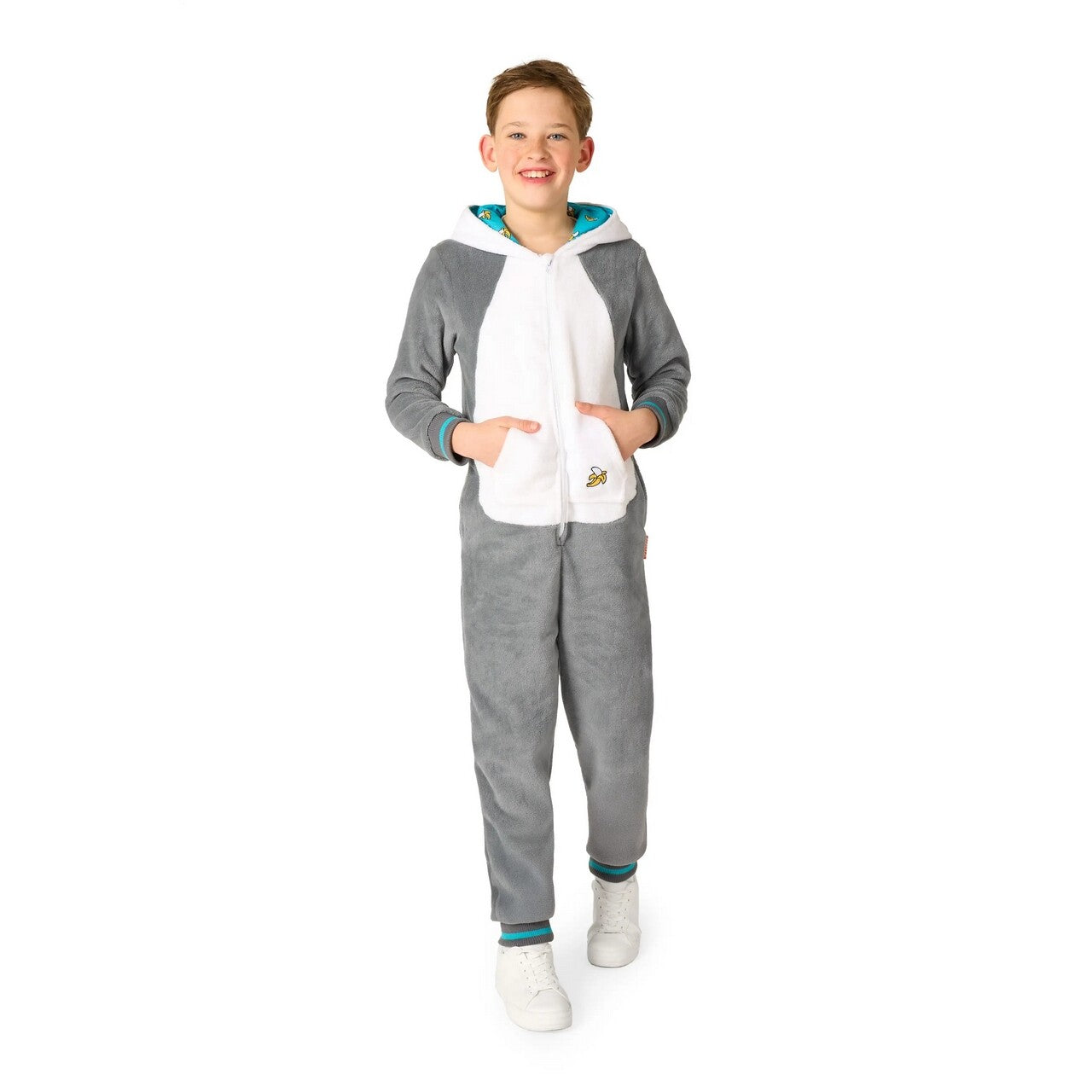 Op deze afbeelding zie je een Kostuums, van het merk Opposuits. Lola Lemur Relax Onesie Kind Kostuum