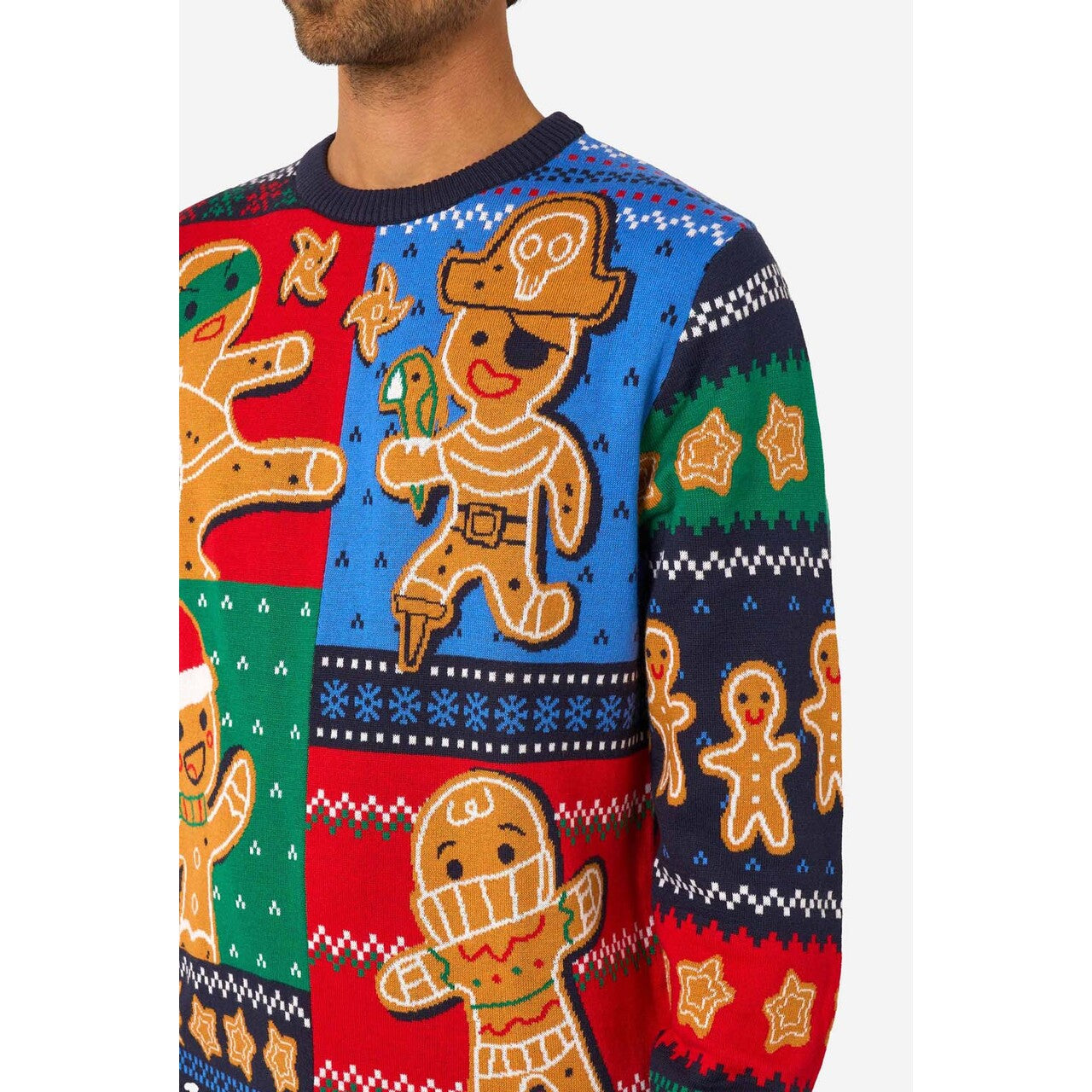 Op deze afbeelding zie je een Kostuums, van het merk Opposuits. Gingerbread Christmas Sweater Man