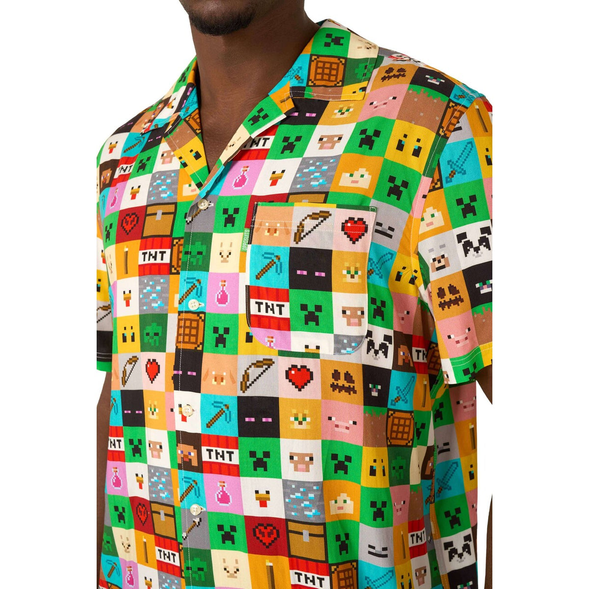 Op deze afbeelding zie je een Kostuums, van het merk Opposuits. Shirt Minecraft™ - Pixel Perfect Man