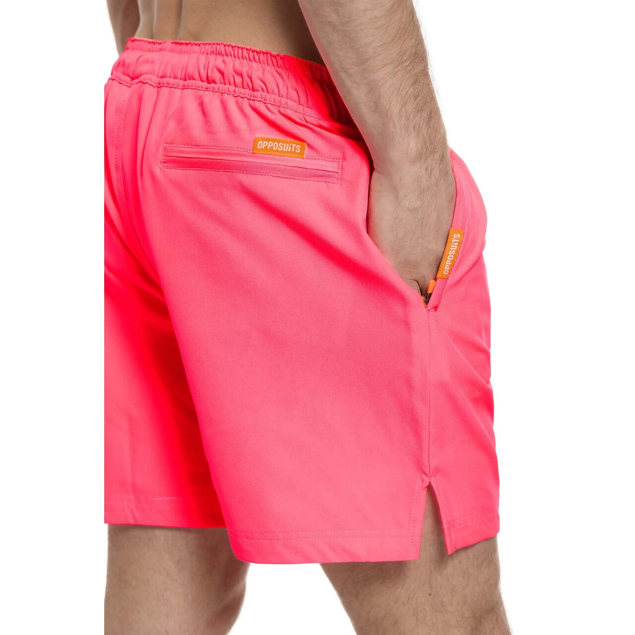 Op deze afbeelding zie je een Kostuums, van het merk Opposuits. Neon Pink Power Beachwear Man