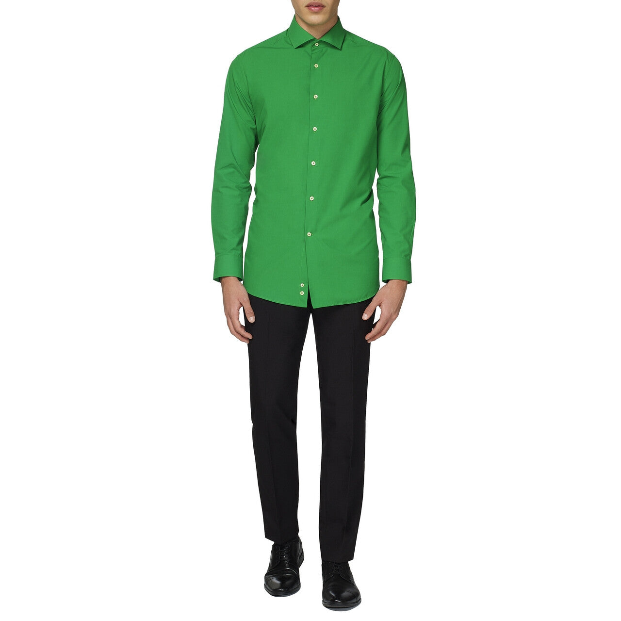 Op deze afbeelding zie je een Kostuums, van het merk Opposuits. Groen Evergreen Overhemd Lange Mouwen Man