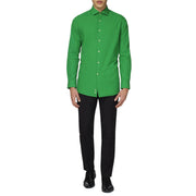 Op deze afbeelding zie je een Kostuums, van het merk Opposuits. Groen Evergreen Overhemd Lange Mouwen Man