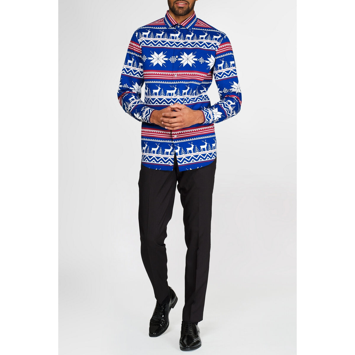 Op deze afbeelding zie je een Kostuums, van het merk Opposuits. Kerst Overhemd Rudolf Met Lange Mouwen Man
