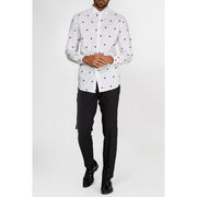 Op deze afbeelding zie je een Kostuums, van het merk Opposuits. Subtiele Kerstcadeaus Overhemd Wit Met Lange Mouwen Man