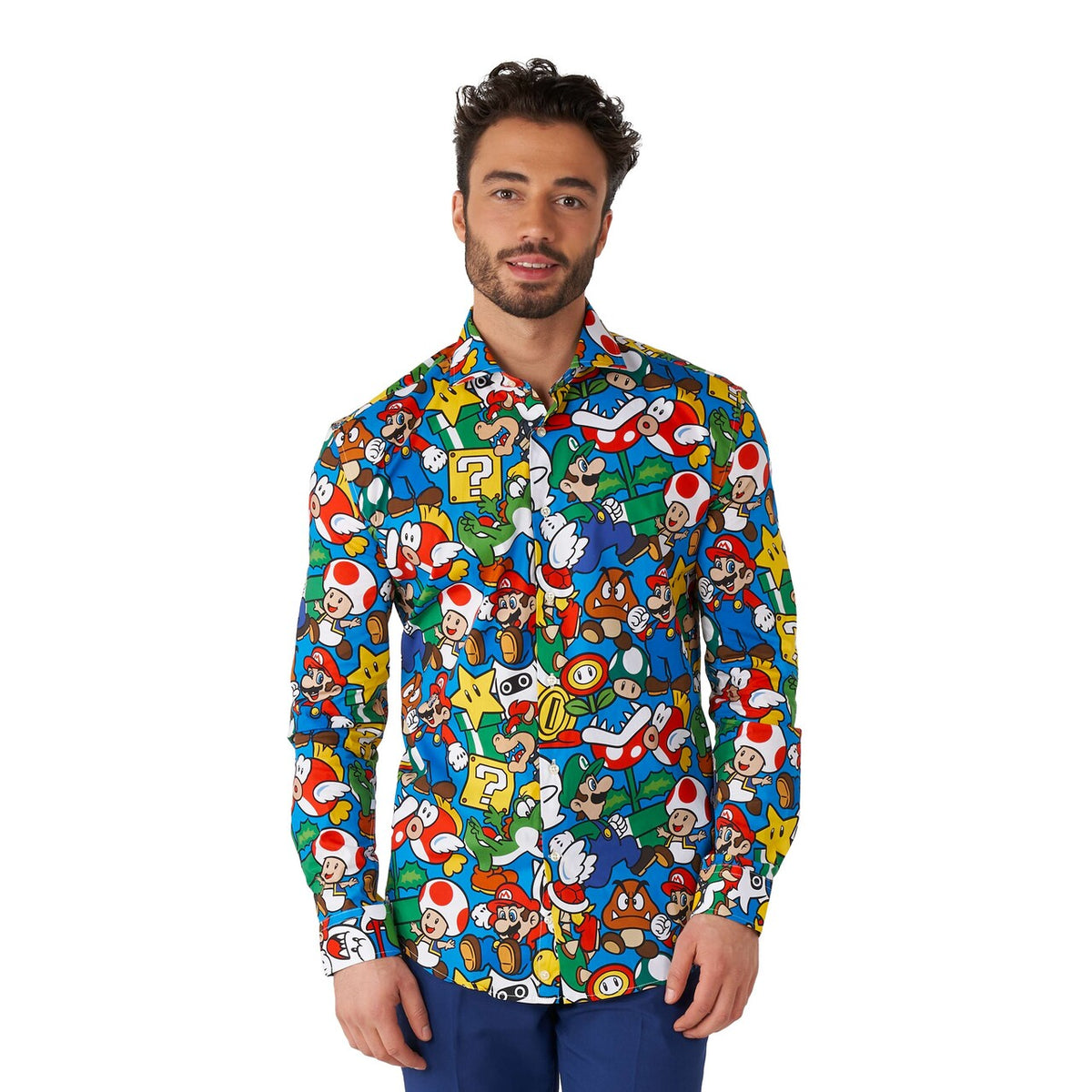 Op deze afbeelding zie je een Kostuums, van het merk Opposuits. Shirt Ls Super Mario™ Man