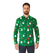 Op deze afbeelding zie je een Kostuums, van het merk Opposuits. Enorm Foute Kerst Blouse Groen Man