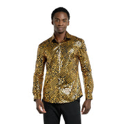 Op deze afbeelding zie je een Kostuums, van het merk Opposuits. Golden Geo Star Overhemd Man