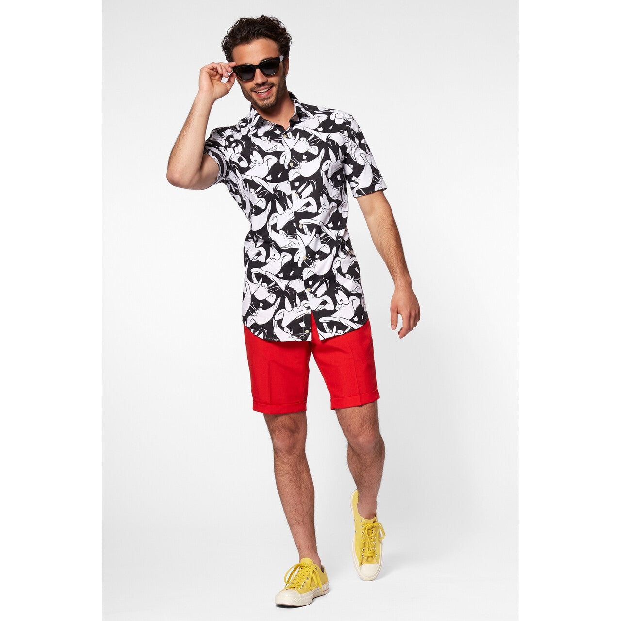 Op deze afbeelding zie je een Kostuums, van het merk Opposuits. Alacazam Daffy Duck™ Blouse Zwart Wit Man