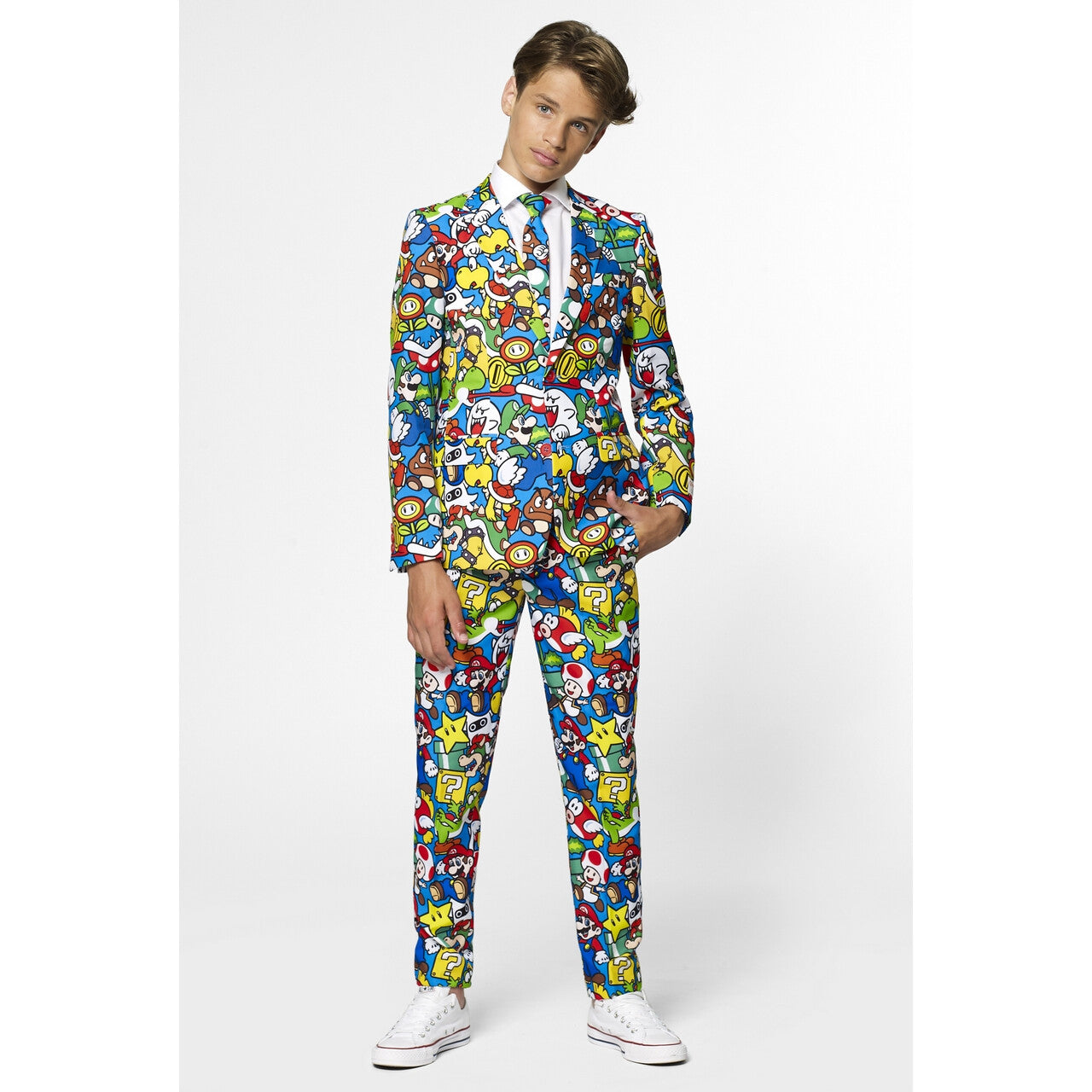 Op deze afbeelding zie je een Kostuums, van het merk Opposuits. Super Mario™ Computerspel Actie Figuren Jongen Kostuum
