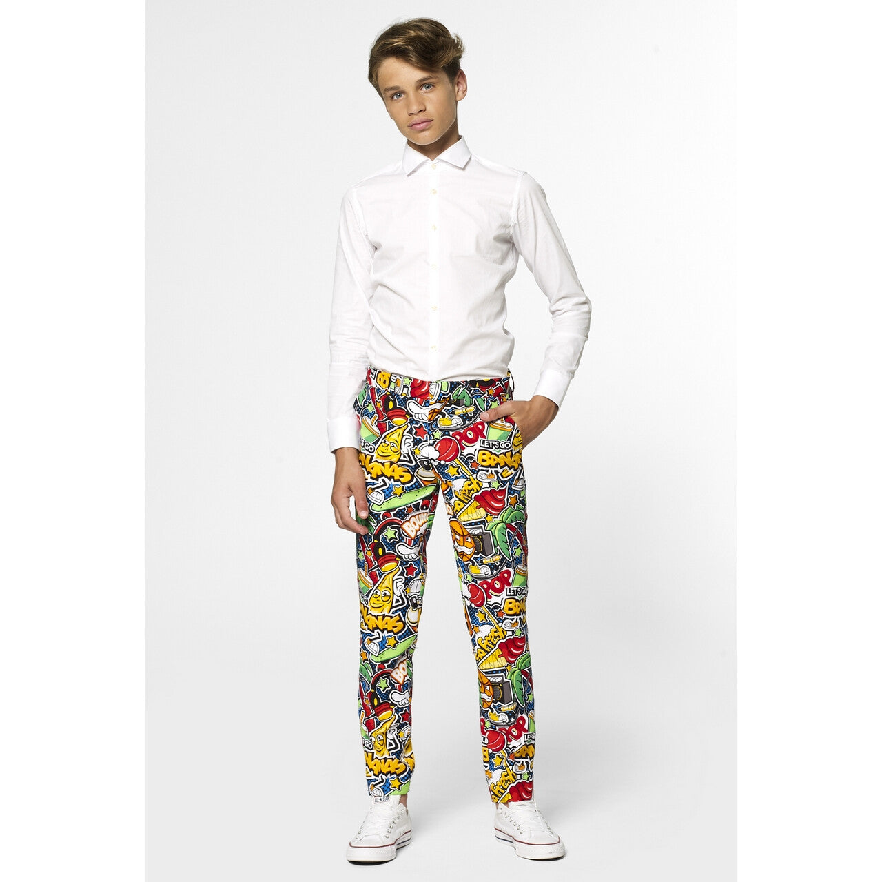Op deze afbeelding zie je een Kostuums, van het merk Opposuits. Stoere Straatkunst Jongen Kostuum