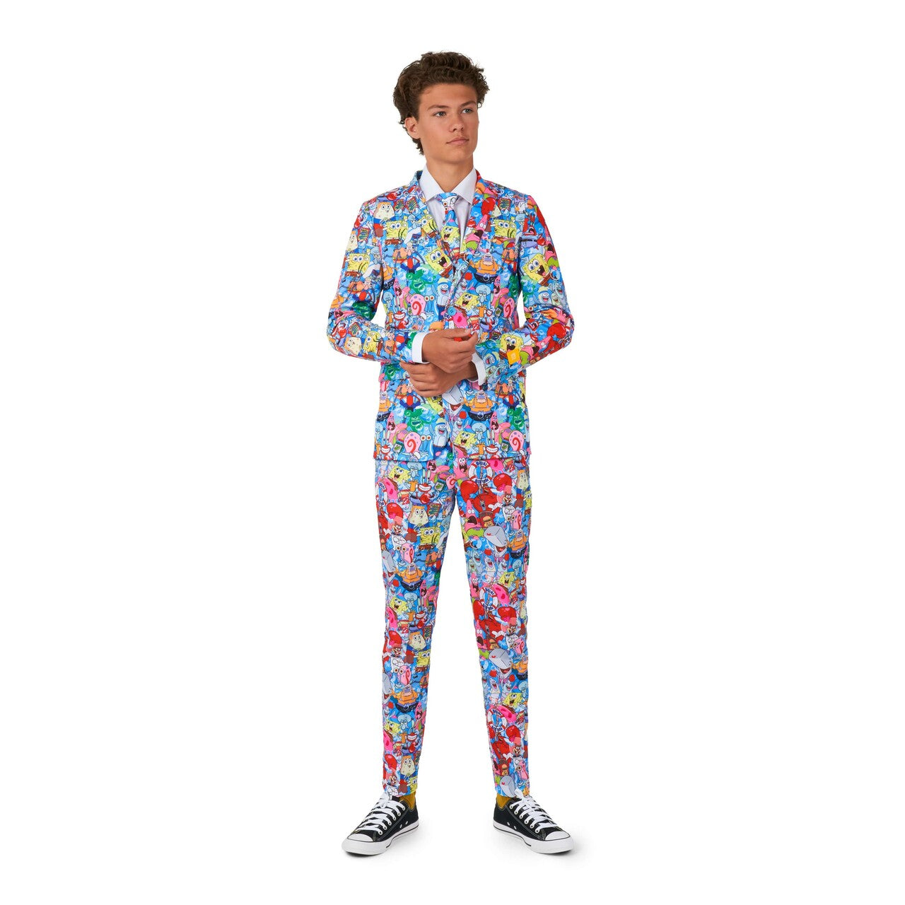 Op deze afbeelding zie je een Kostuums, van het merk Opposuits. Teen Boys Spongebob™ Frenzy Jongen Kostuum