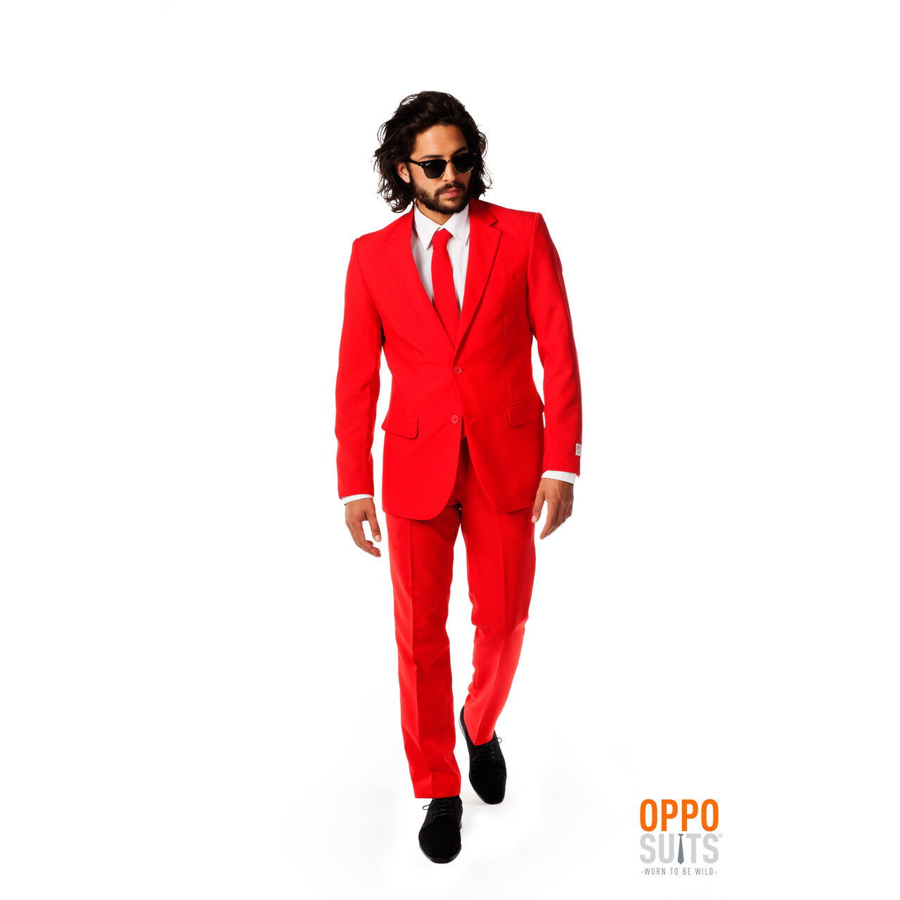 Op deze afbeelding zie je een Kostuums, van het merk Opposuits. Intense Red Devil Opposuit Kostuum Man