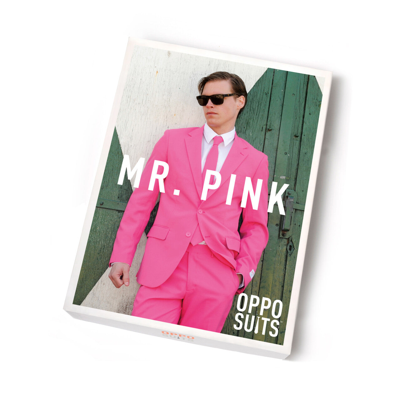 Op deze afbeelding zie je een Kostuums, van het merk Opposuits. Mr. Pinker Than Pink Roze Opposuit Kostuum Man