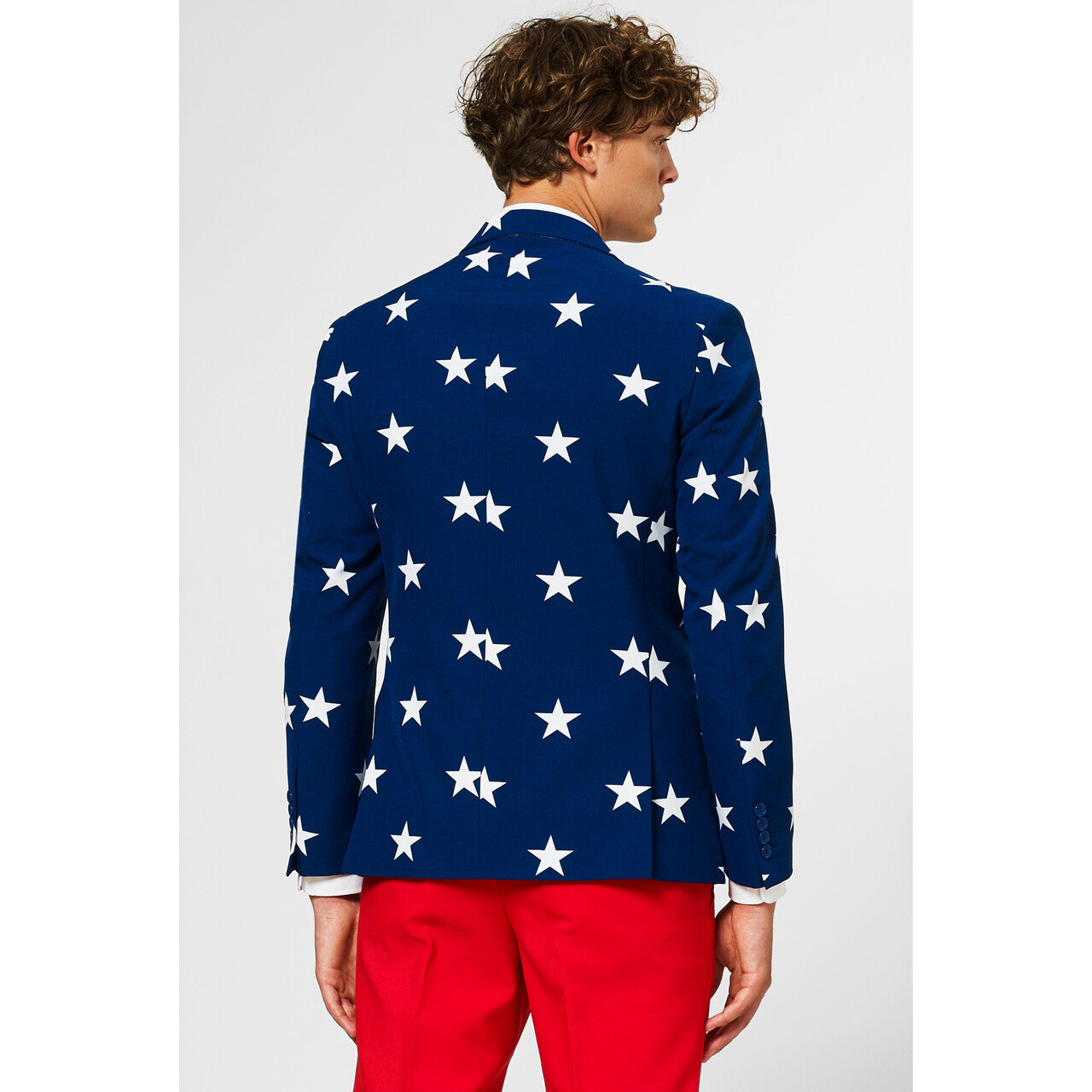 Op deze afbeelding zie je een Kostuums, van het merk Opposuits. American Stars And Stripes Opposuit Kostuum Man