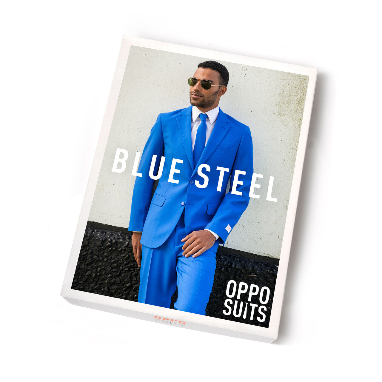Op deze afbeelding zie je een Kostuums, van het merk Opposuits. Blue Steel Blauw Opposuit Kostuum Man
