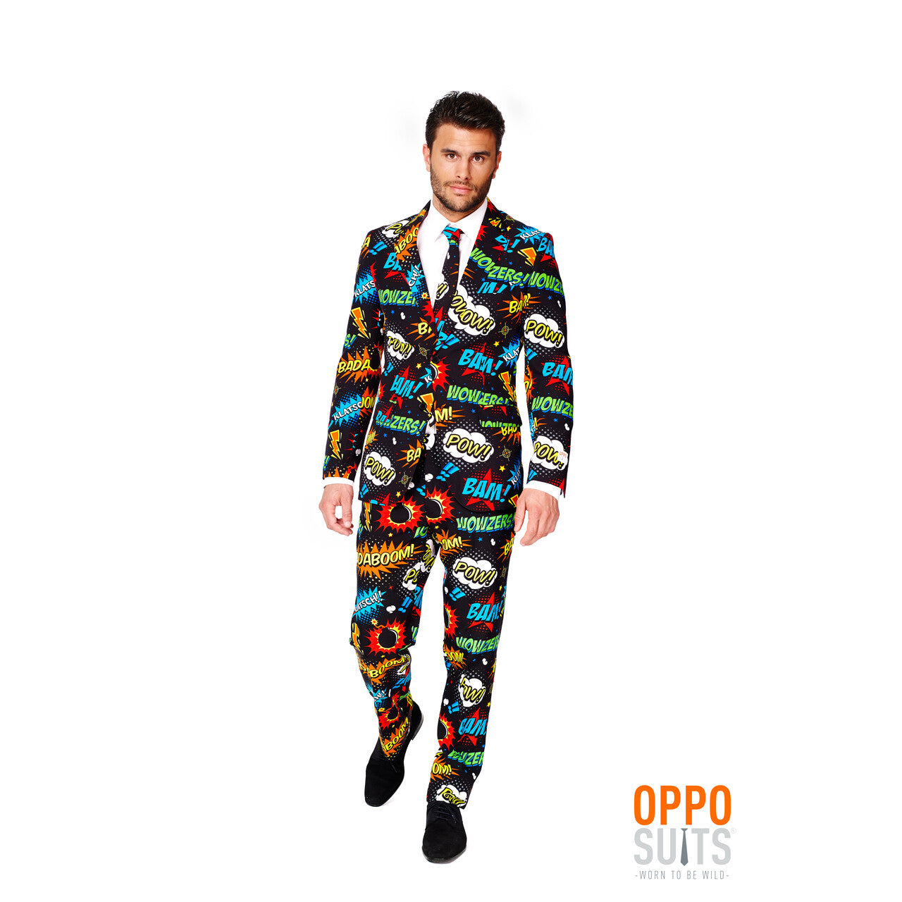Op deze afbeelding zie je een Kostuums, van het merk Opposuits. Comic Badaboom Opposuit Kostuum Man