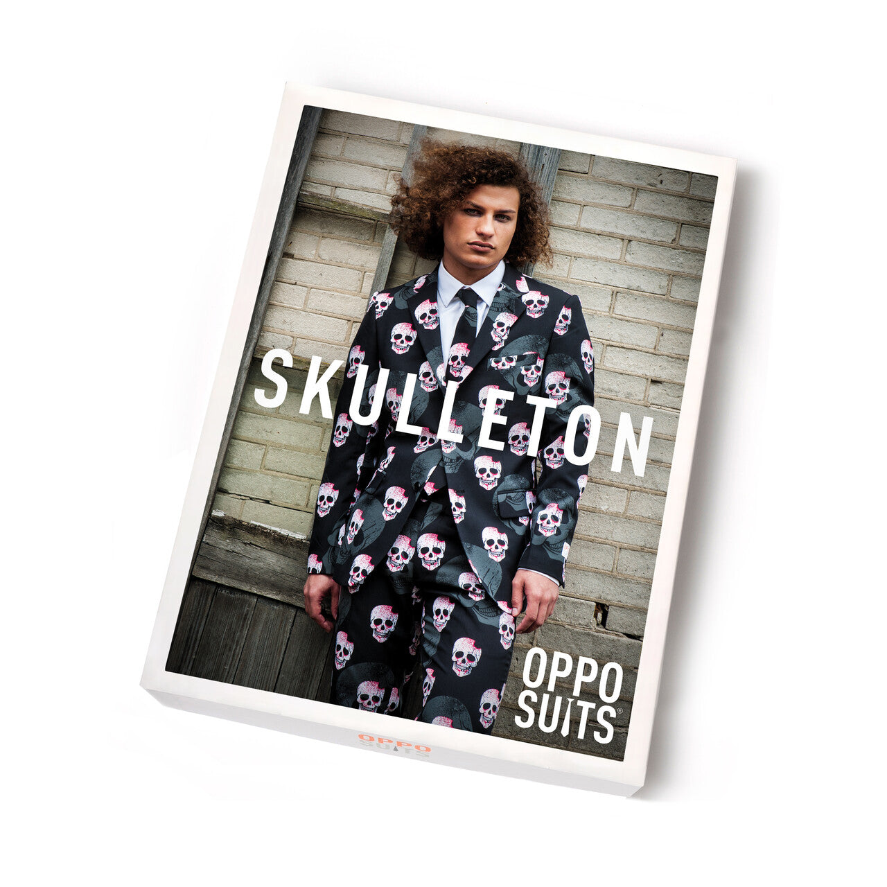 Op deze afbeelding zie je een Kostuums, van het merk Opposuits. Heavy Halloween Skulleton Opposuit Kostuum Man