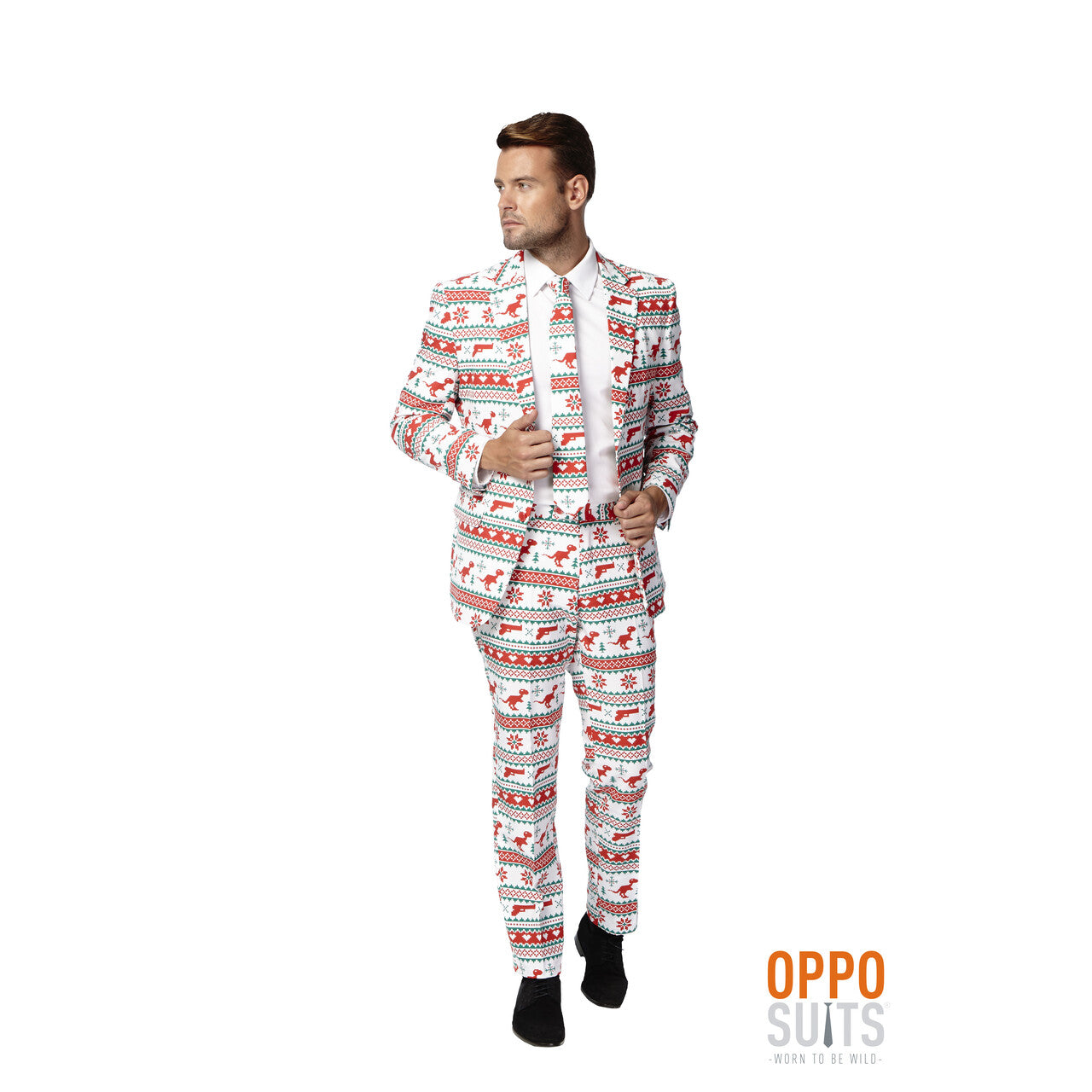 Op deze afbeelding zie je een Kostuums, van het merk Opposuits. Xxx-Mas Gangstaclaus Opposuit Kostuum Man