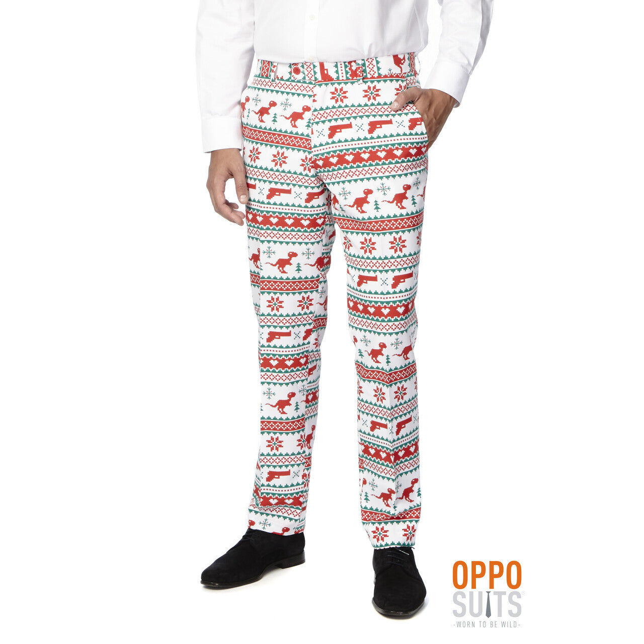 Op deze afbeelding zie je een Kostuums, van het merk Opposuits. Xxx-Mas Gangstaclaus Opposuit Kostuum Man