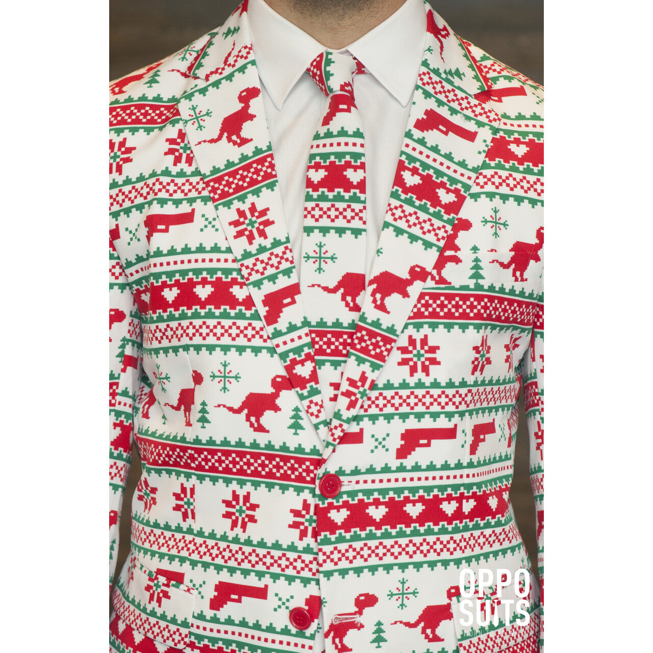 Op deze afbeelding zie je een Kostuums, van het merk Opposuits. Xxx-Mas Gangstaclaus Opposuit Kostuum Man