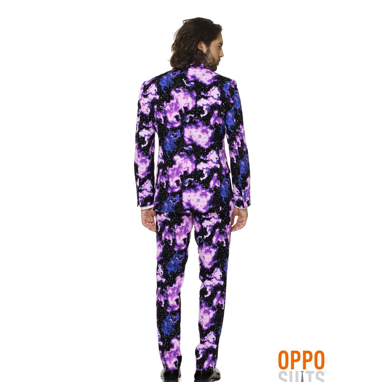 Op deze afbeelding zie je een Kostuums, van het merk Opposuits. Melkweg Galaxy Guy Opposuit Man Kostuum