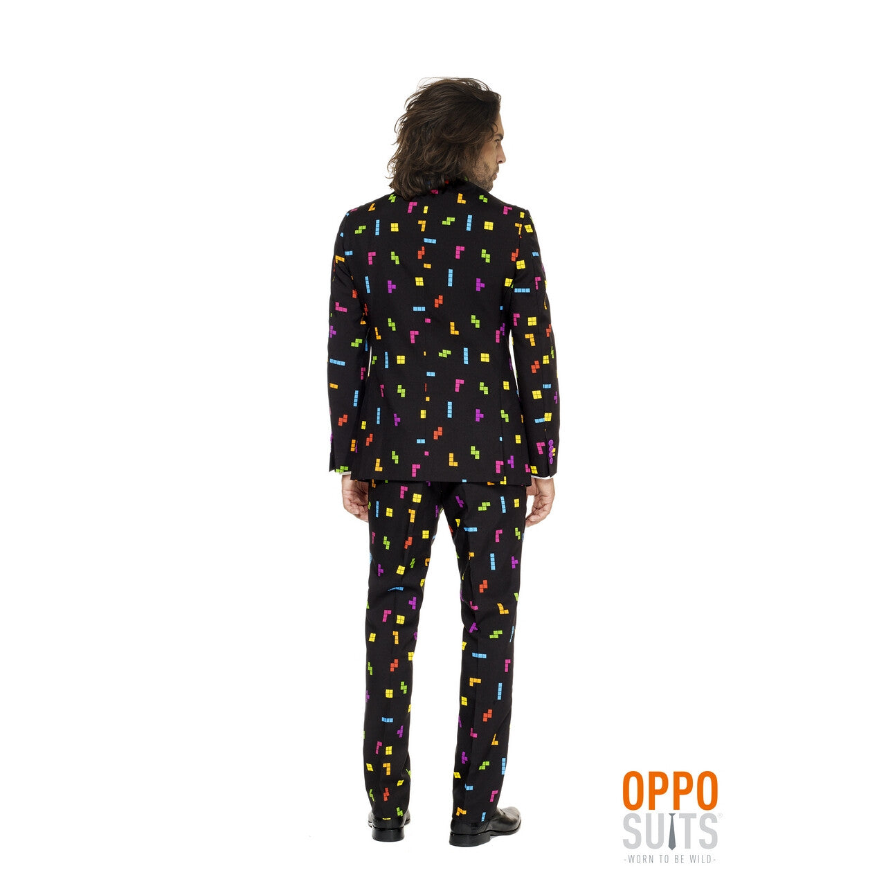 Op deze afbeelding zie je een Kostuums, van het merk Opposuits. Kleurig Tetris Blokken Computerspel Man Kostuum