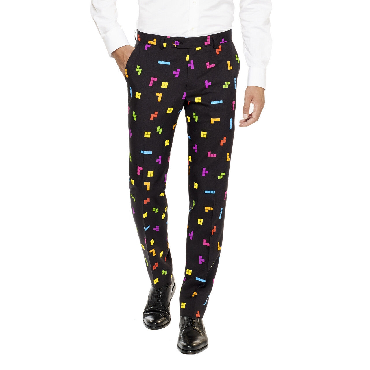 Op deze afbeelding zie je een Kostuums, van het merk Opposuits. Kleurig Tetris Blokken Computerspel Man Kostuum