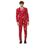 Op deze afbeelding zie je een Kostuums, van het merk Opposuits. Kenmerkend Rood Kerst Motieven Man Kostuum